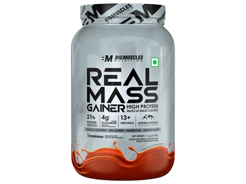 Real Mass Gainer at Rs 875 against Rs 1599 on BIG Muscle nutrition