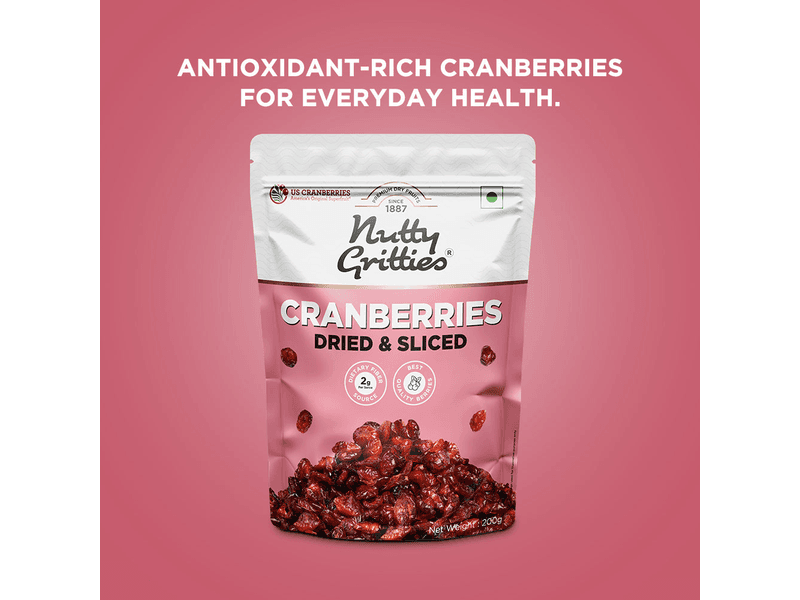 Dried & Sliced Cranberries | Sweet & Tangy | 200 g at 26% Off