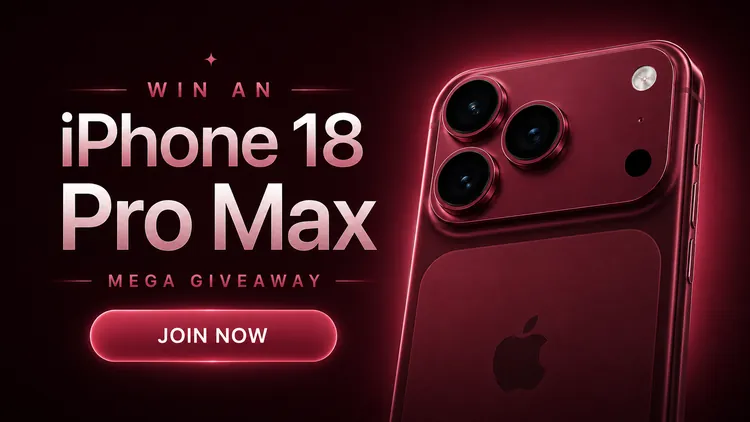 Win an iPhone 18 Pro Max. GiveX Mega Giveaway.