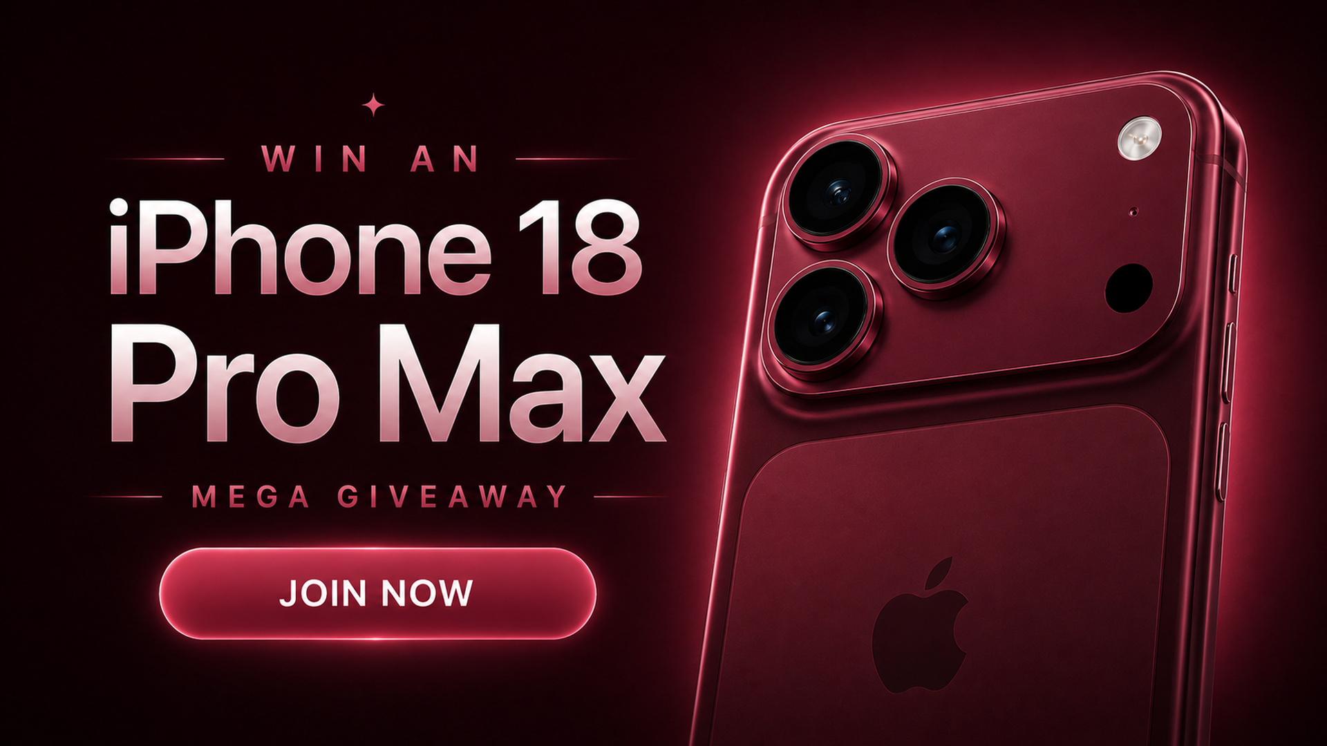 Win an iPhone 18 Pro Max. September Mega Giveaway.